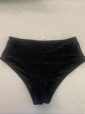 Classic High-Waist Black Bikini Bottom